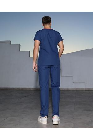 Petrol Mavisi Likralı Erkek Scrubs