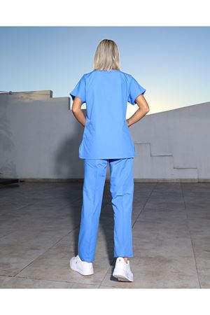 Buz Mavi Kadın Terikoton Scrubs