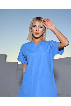 Buz Mavi Kadın Terikoton Scrubs